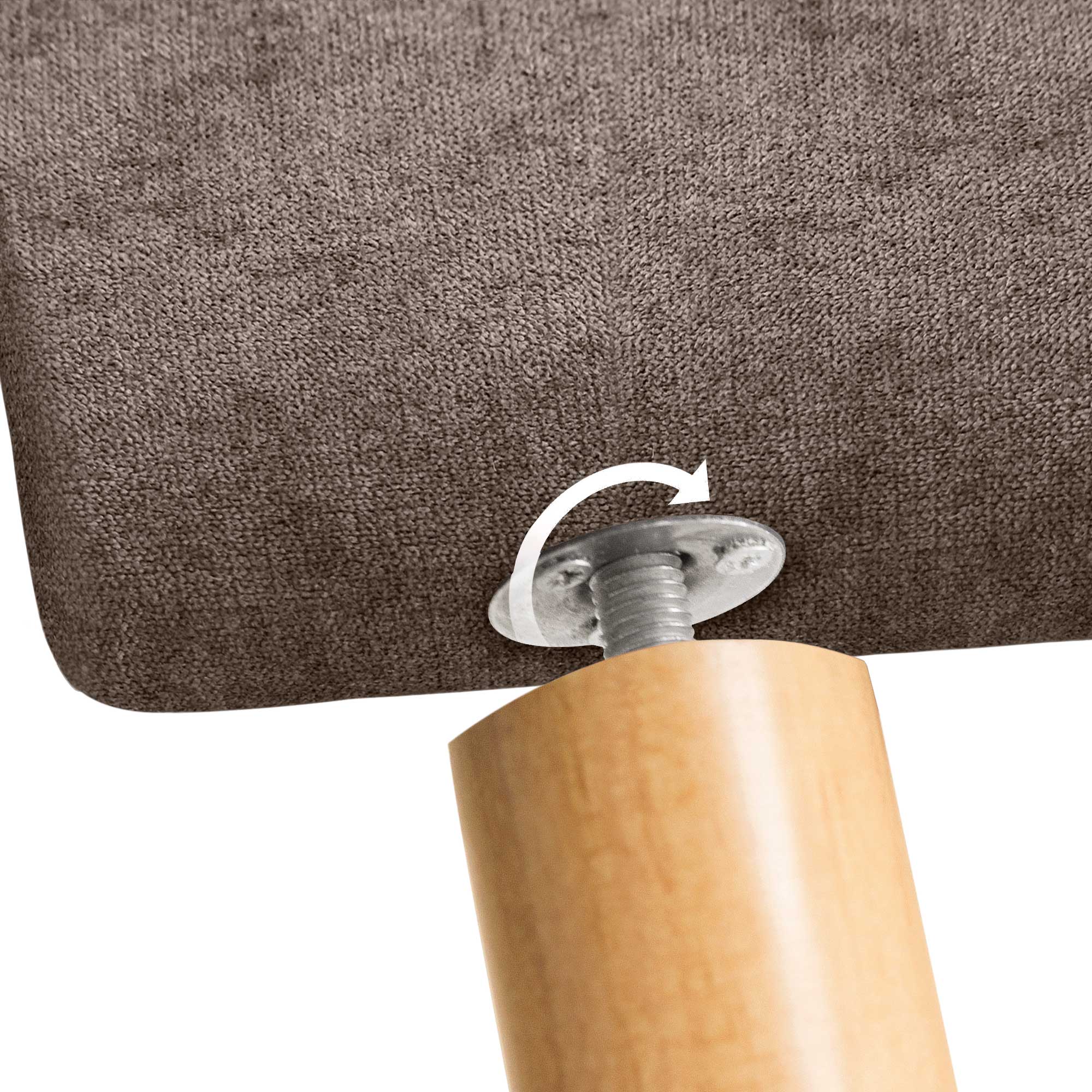 DHOME Cabecero de Tela AQUALINE Pro con 2 hileras de Botones y Patas Cabezal tapizado Cama Lujo (Marrón, 95cm) - 7