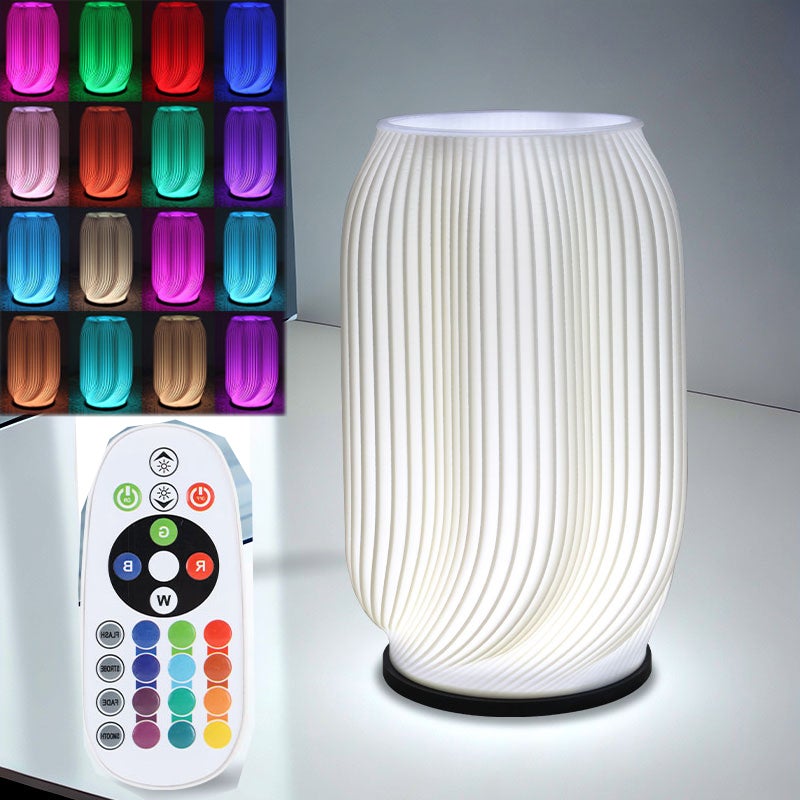 Mała, fantazyjna lampka stołowa do sypialni, lampka nocna w paski w stylu vintage RVB 16 kolorów, lampka nocna do salonu, biura, akademika