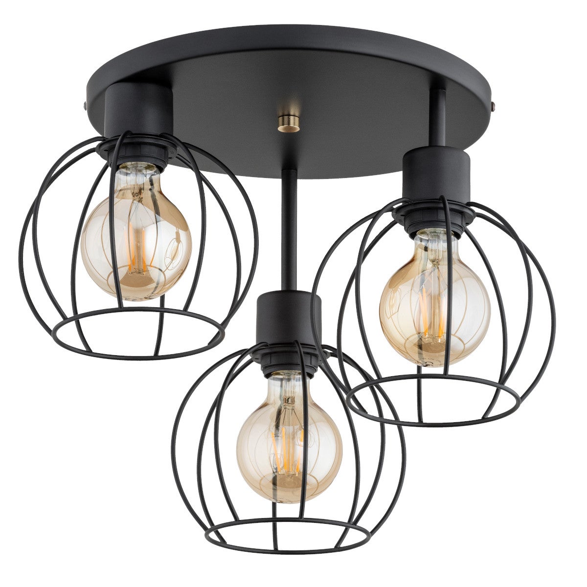 Lampa sufitowa Orso czarna 3xE27x15W wym: 31 x 40 x 40 cm metal Alfa - 3