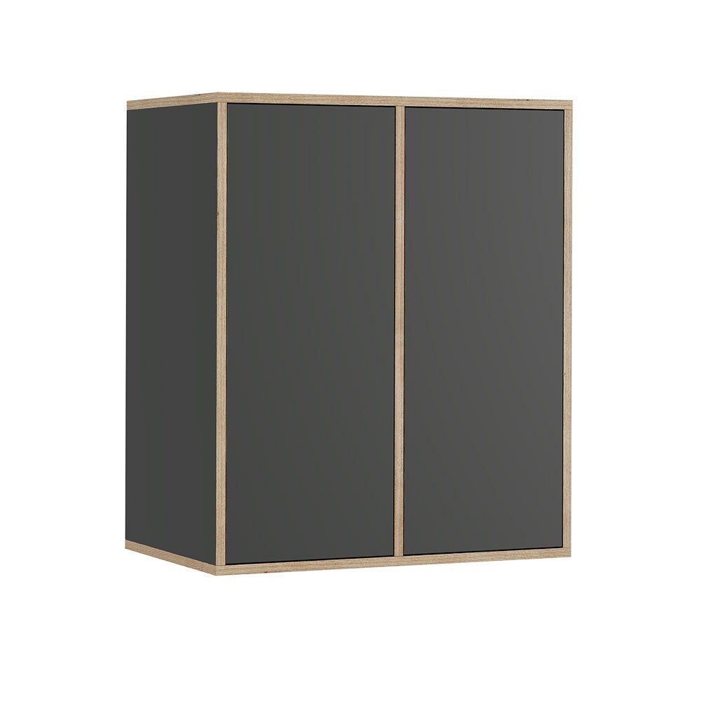 Vicco Półka ścienna Tetrix, Antracyt, 63 x 75 cm z 2 drzwiami