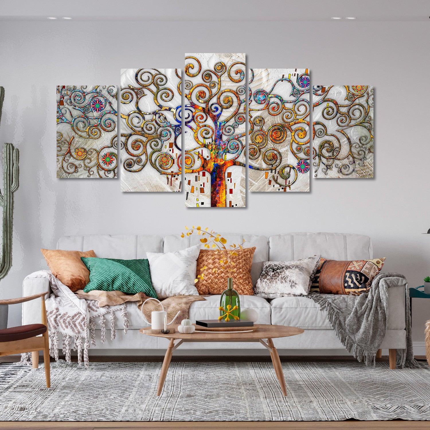 DekoArte - Impression Sur Toile Moderne | Toile Décorative Pour Le Salon Ou Le Chambre | Arbre De La Vie | 200x100cm - 4