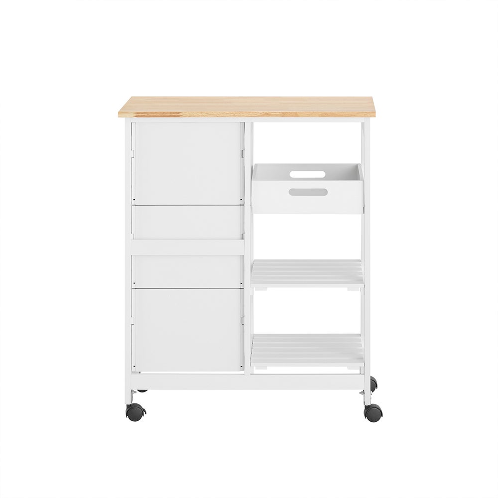 SoBuy Desserte Cuisine à roulettes Chariot de Service, 3 Tiroirs, Blanc, FKW79-W - 8