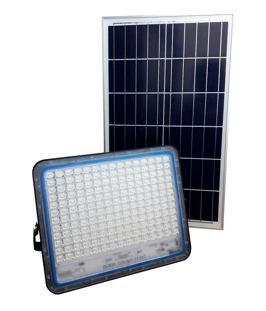 Trade Shop - Faro Led Con Pannello Solare Crepuscolare Da 300w + Telecomando Fb-58300 - - 3