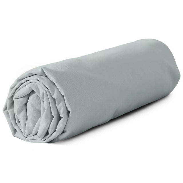 Drap housse 140x190 cm coton lavé LINO gris