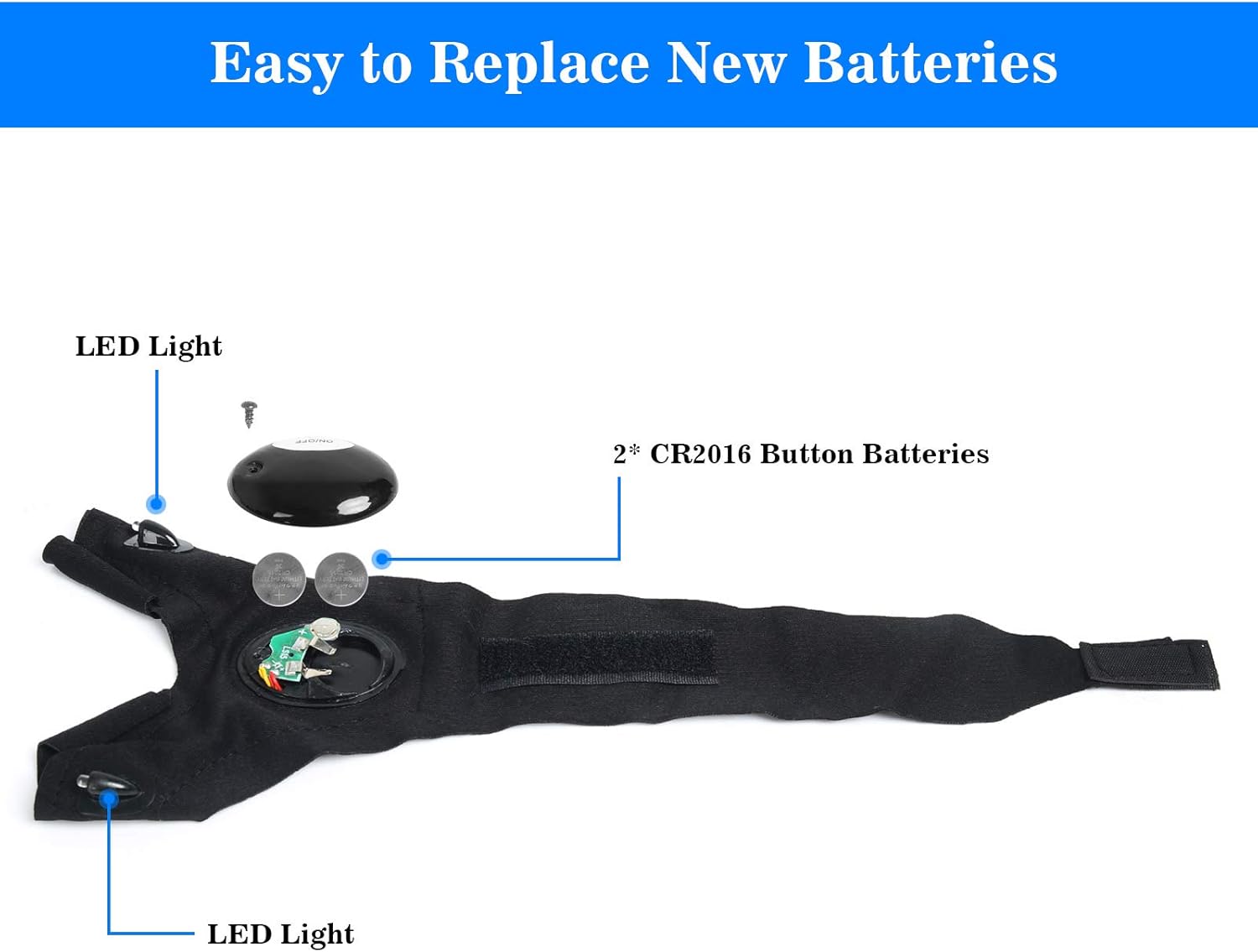 Des gants avec lampe torche LED intégrée, une lampe torche ludique idéale pour la pêche et le camping. - 7