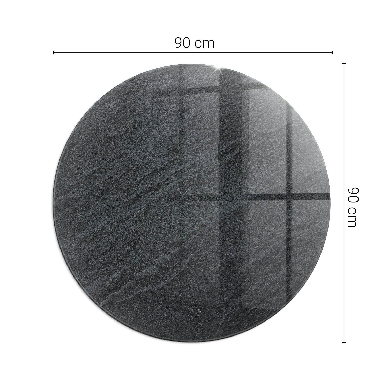 Okragła podkładka na podłogę ze szkła hartowanego - fi 90 cm - Tekstura kamienia naturalnego - TULUP - 2