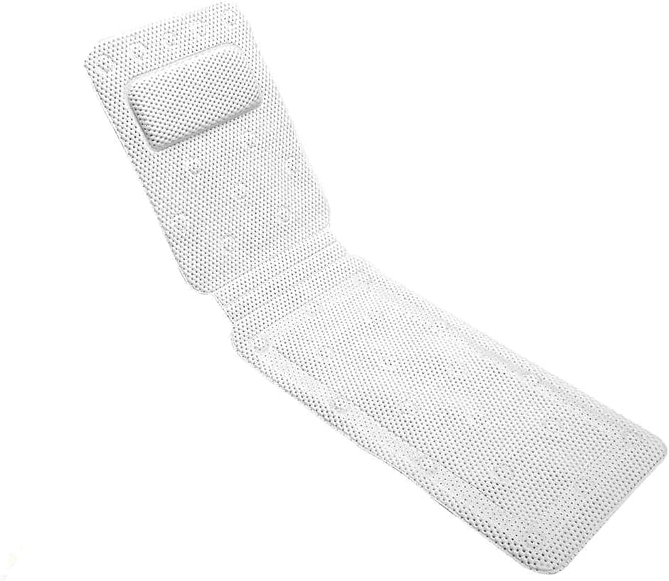 Mata łazienkowa z poduszką do kąpieli, 3D Air Mesh do wanny spa, z antypoślizgowymi przyssawkami (125 cm * 36 cm)