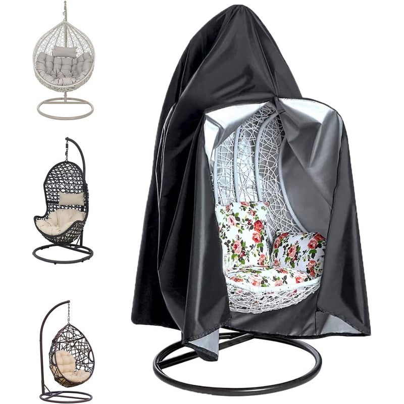 Pokrowiec na wiszący fotel ogrodowy – pokrowiec ochronny na huśtawkę Egg Swing z zamkiem błyskawicznym – 190 x 115 cm