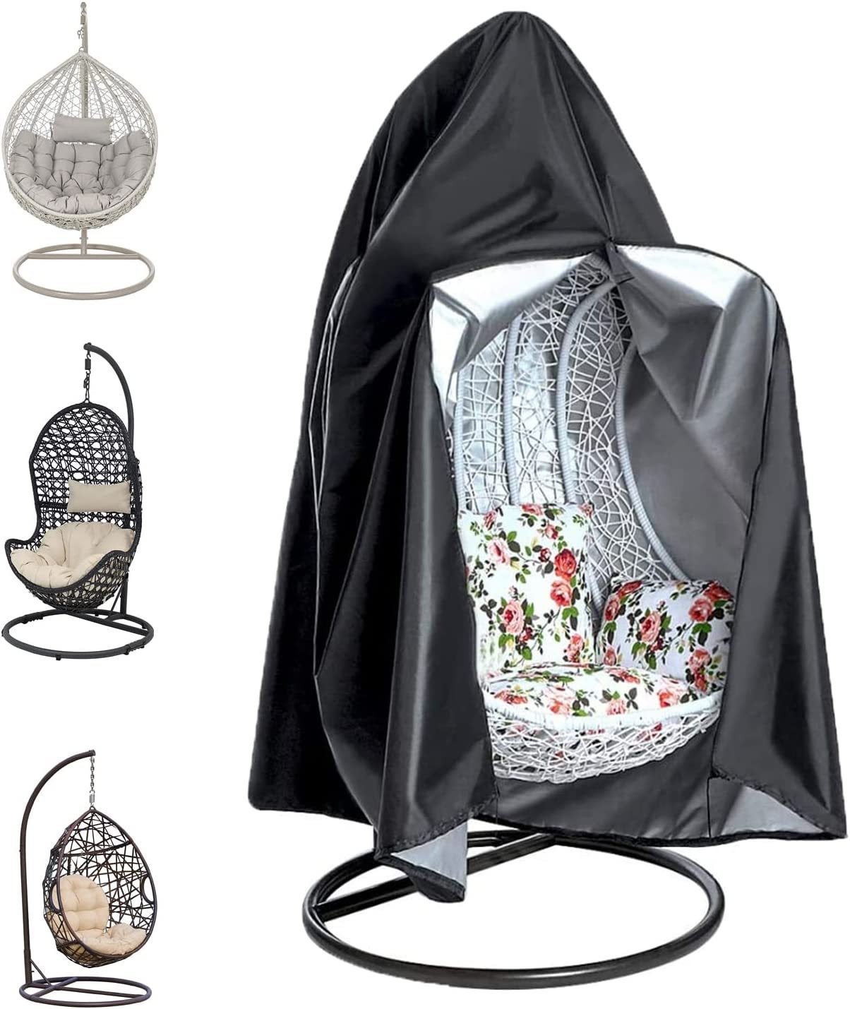 Pokrowiec ochronny na wiszący fotel ogrodowy - Pokrowiec ochronny na fotel wypoczynkowy Egg Swing z zamkiem błyskawicznym - 190 x 115 cm