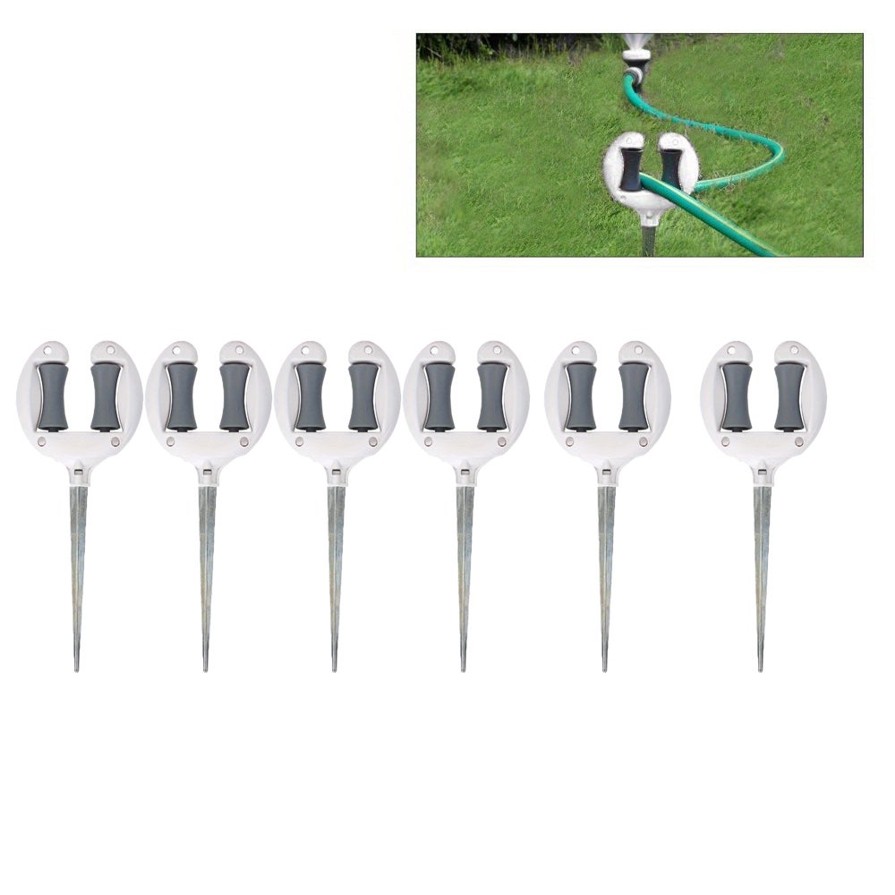 Guide De Tuyau De Jardin - Support Avec 2 Piquets, En Fer Galvanisé, Protège Les Plantes Du Traînage