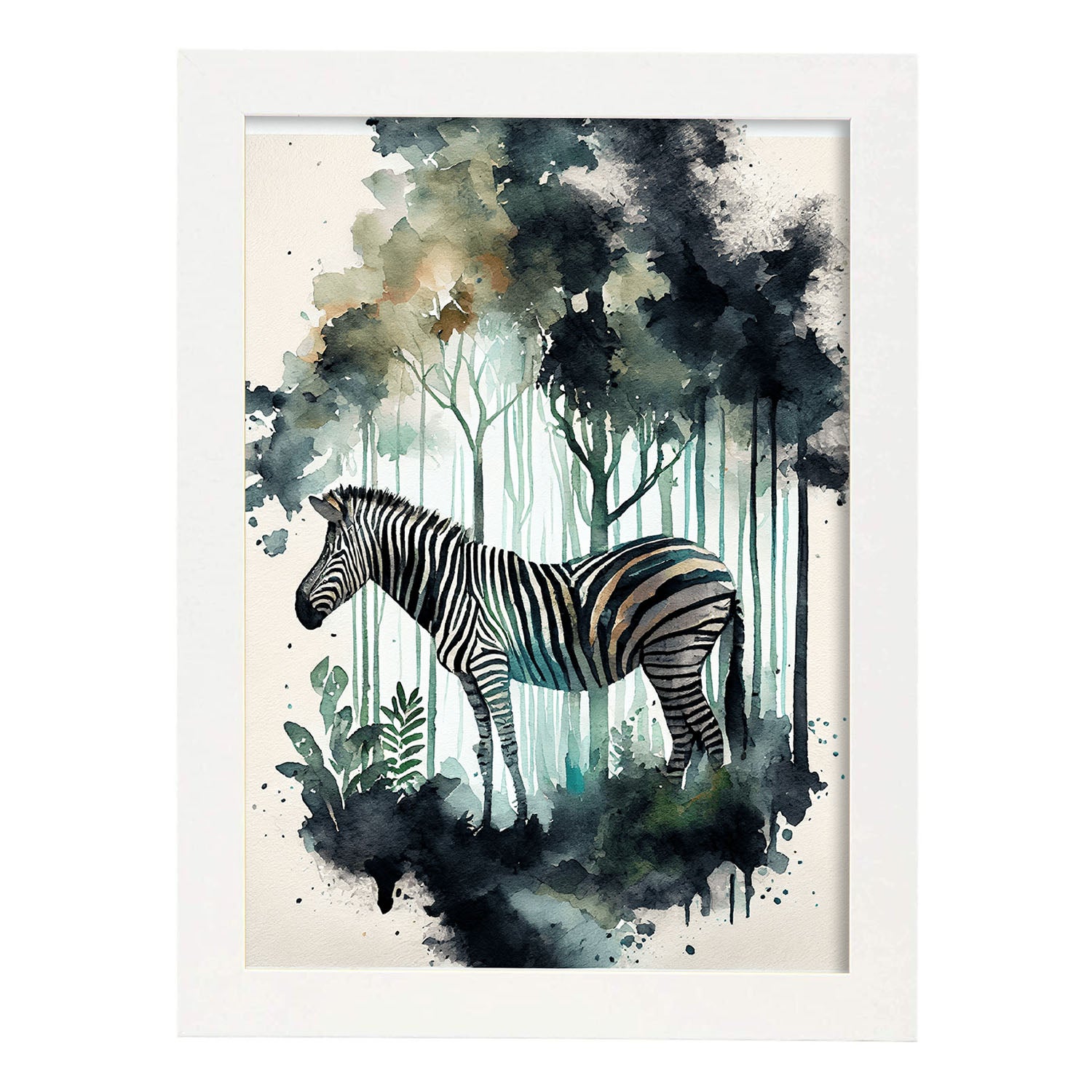 Affiche vintage avec illustration d'animaux, peinture sur