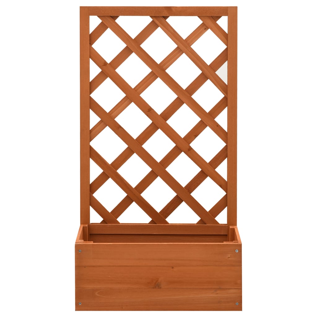 vidaXL Jardinière à treillis de jardin Orange 50x25x90cm Bois de sapin - 2