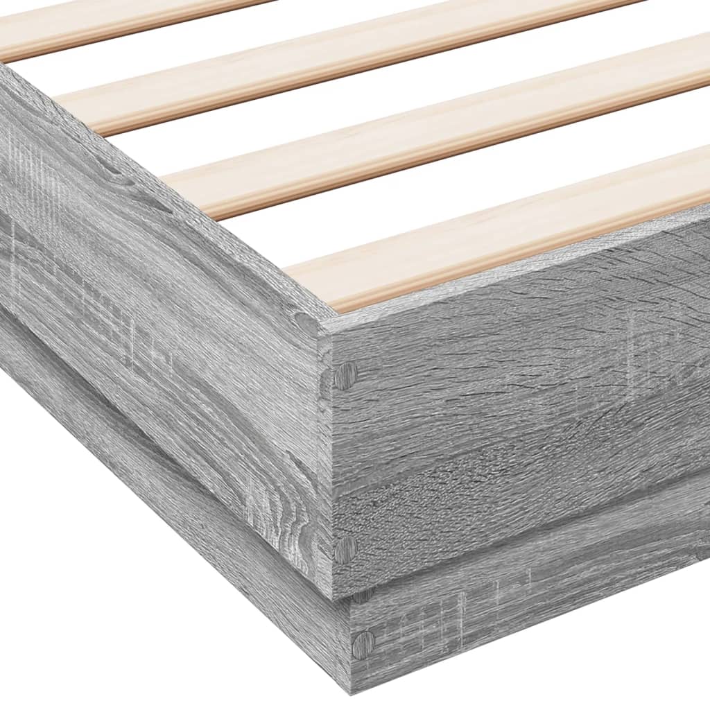 Cadre de lit sonoma gris 140x200 cm bois d'ingénierie - 7