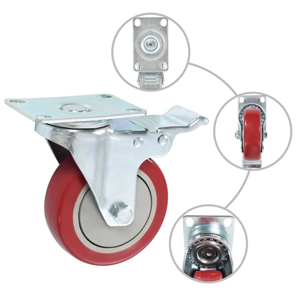 12 Pezzi Ruote Girevoli Autoadesive Per Mobili | Carico 360° Con Freno | ABS+Acciaio | Silenziose E Antigraffio | Per Divani, Armadi, Valigie