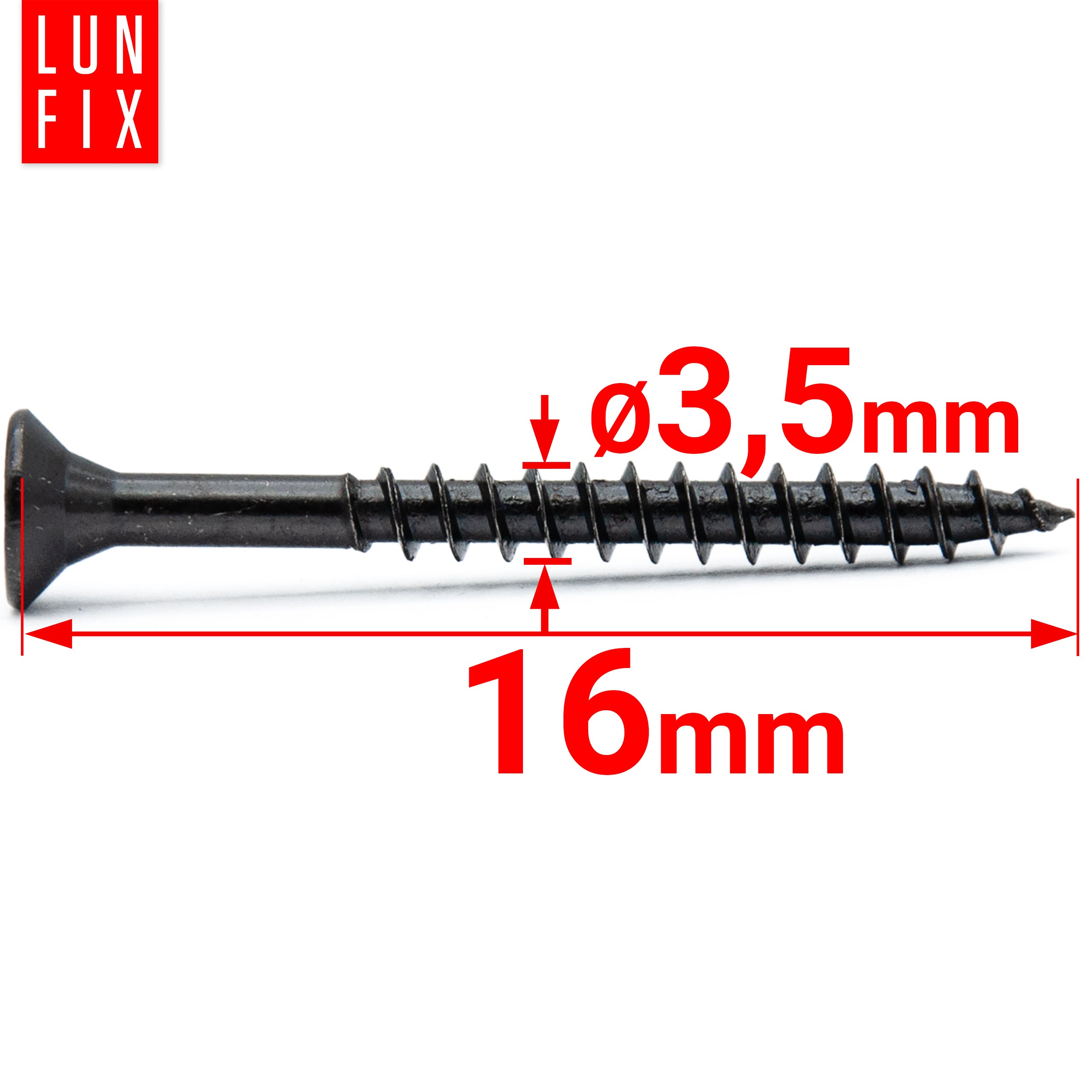 Wkręty do drewna uniwersalne czarne 3,5x16mm 100szt. - 2