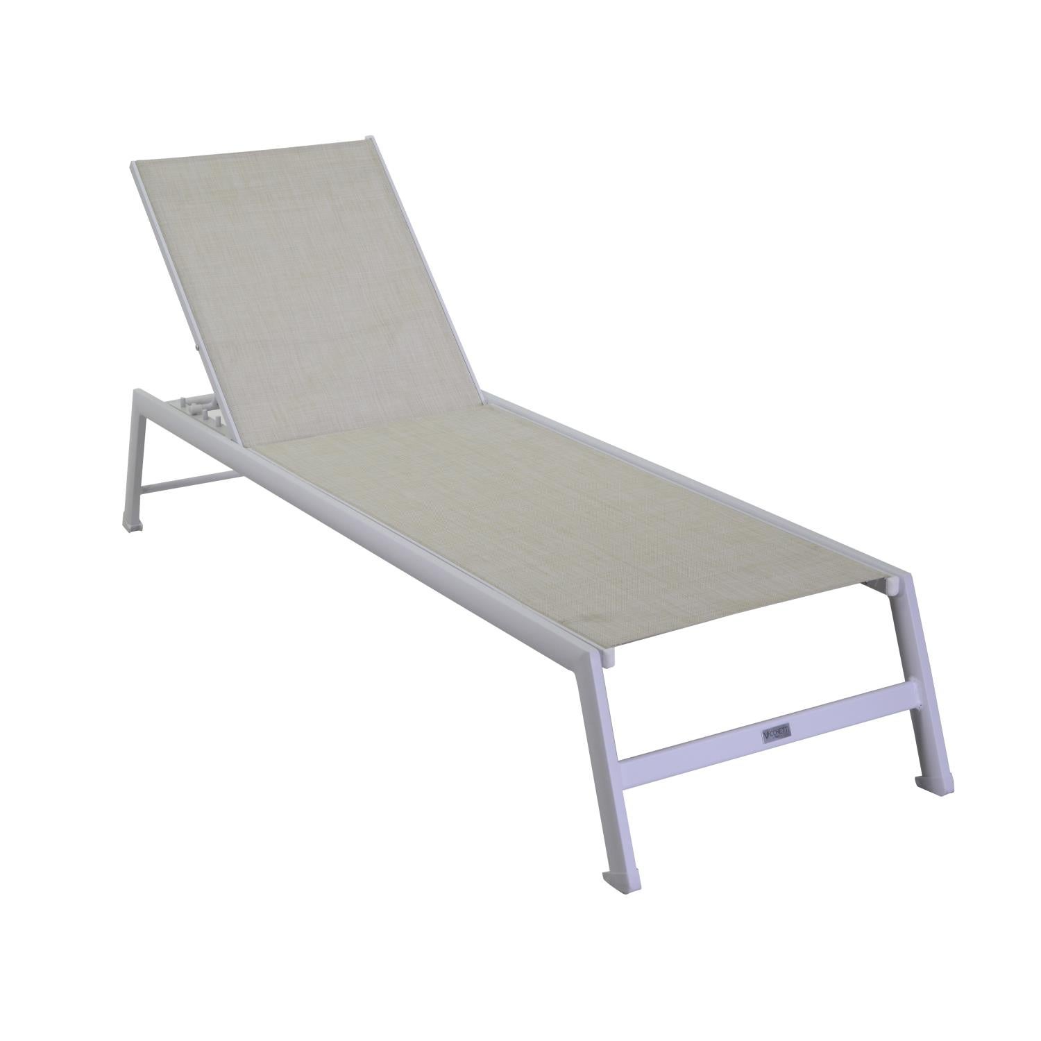 Chaise longue bain de soleil Blanc 195x55 cm h 31 cm en Aluminium mod. Cleveland - 5