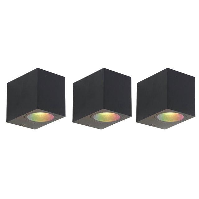 Qazqa nowoczesny lampa up & down do ogród - Baleno - czarny, żarówkami LED 4.7 w zestawie, gu10, ściemnialny, 6.5cm, IP44