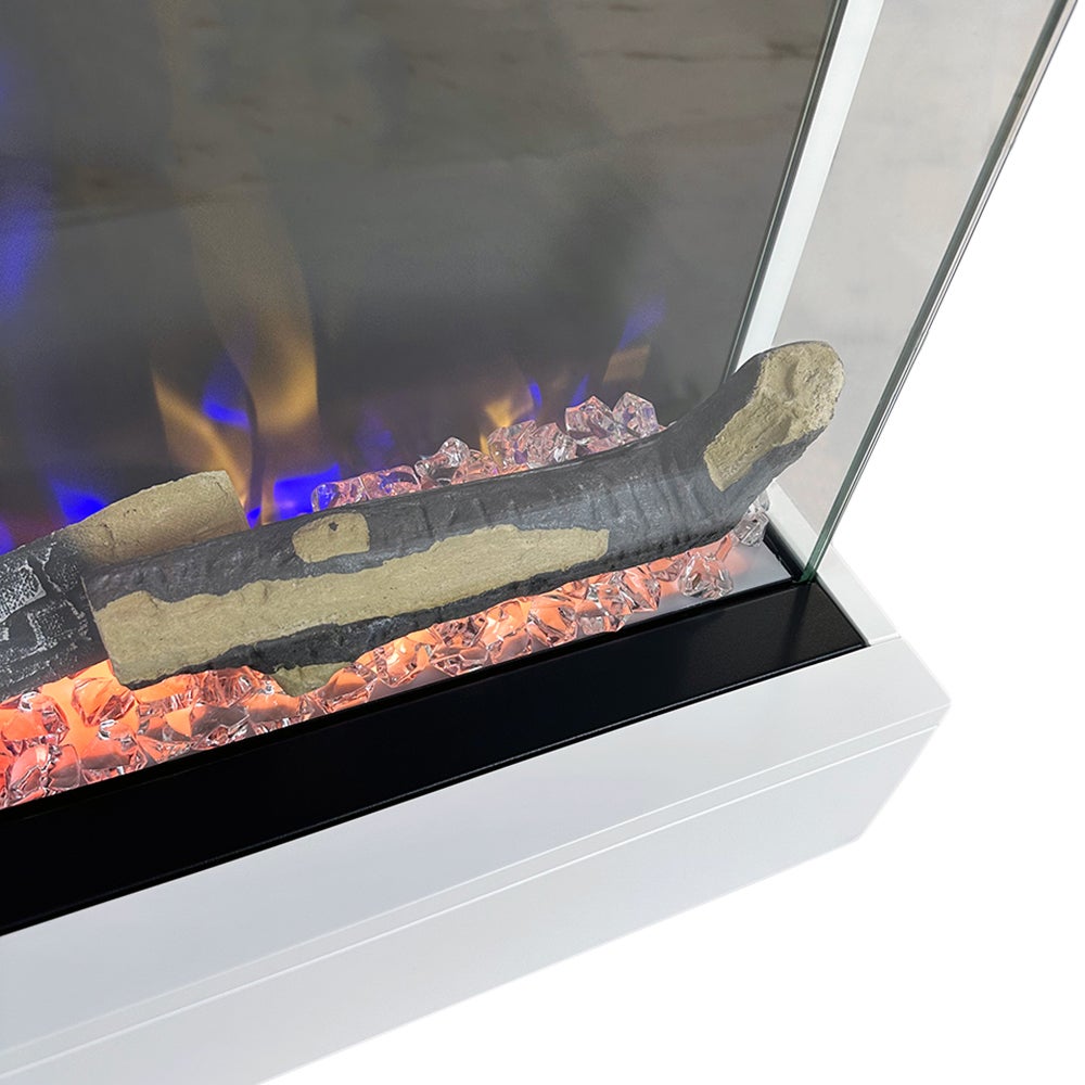 Tempo Style – Kominek elektryczny CALLIOPE w kolorze białym ze zintegrowanym głośnikiem Bluetooth | Efekt prawdziwego ognia 750–1500 W - 5