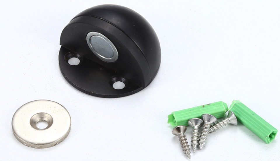 Fermaporta magnetico, fermaporta in acciaio inox, fermaporta con viti di fissaggio e adesivo 3M, per proteggere le porte a muro da eventuali danni (2 - 4