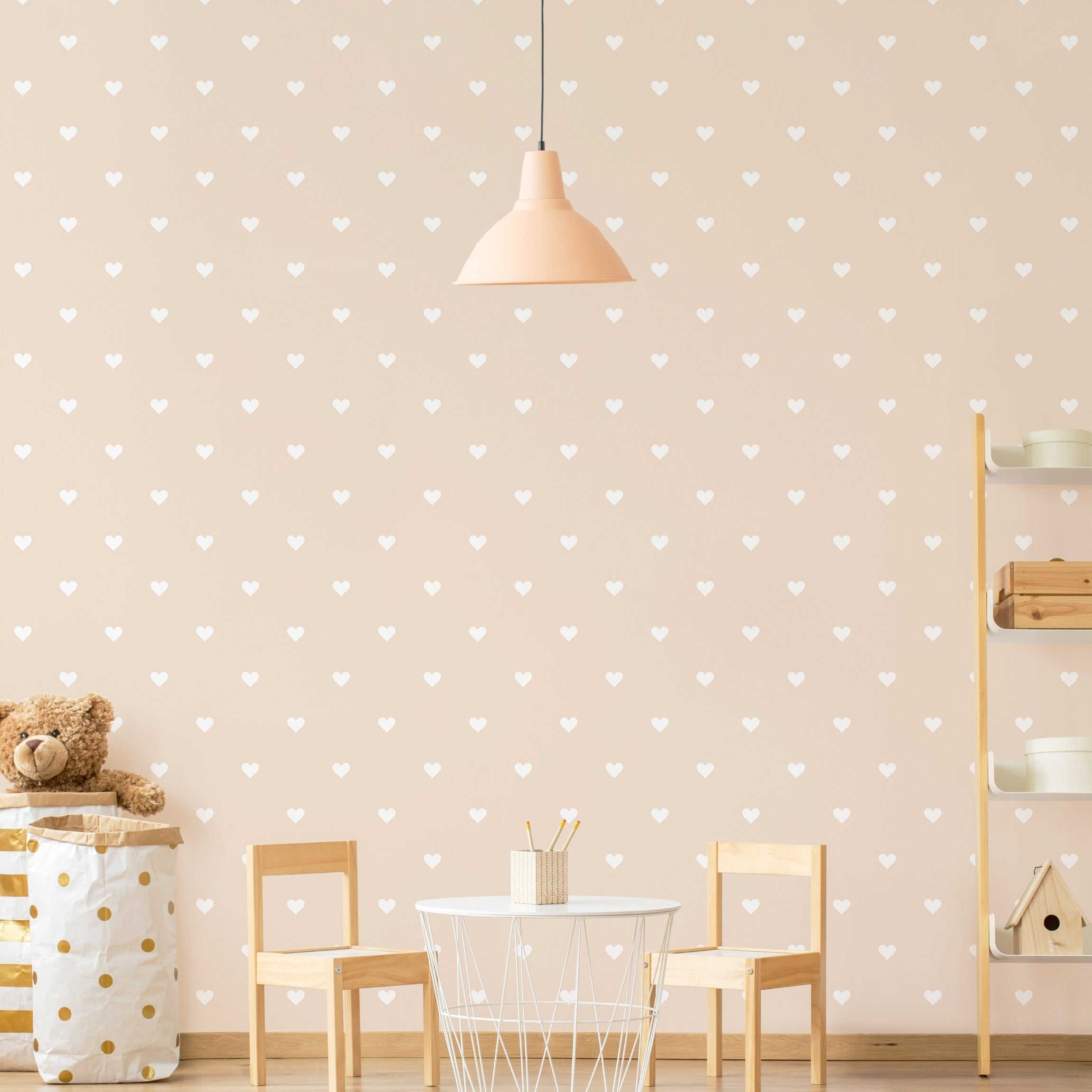 Papel pintado estampado ilustración estampado niños romántico 131 - habitación infantil niña bebé - tnt 240 x 240 cm adhesivo