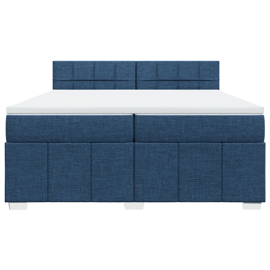 Maison Exclusive - Sommier à lattes de lit avec matelas Bleu 200x200 cm Tissu - 4
