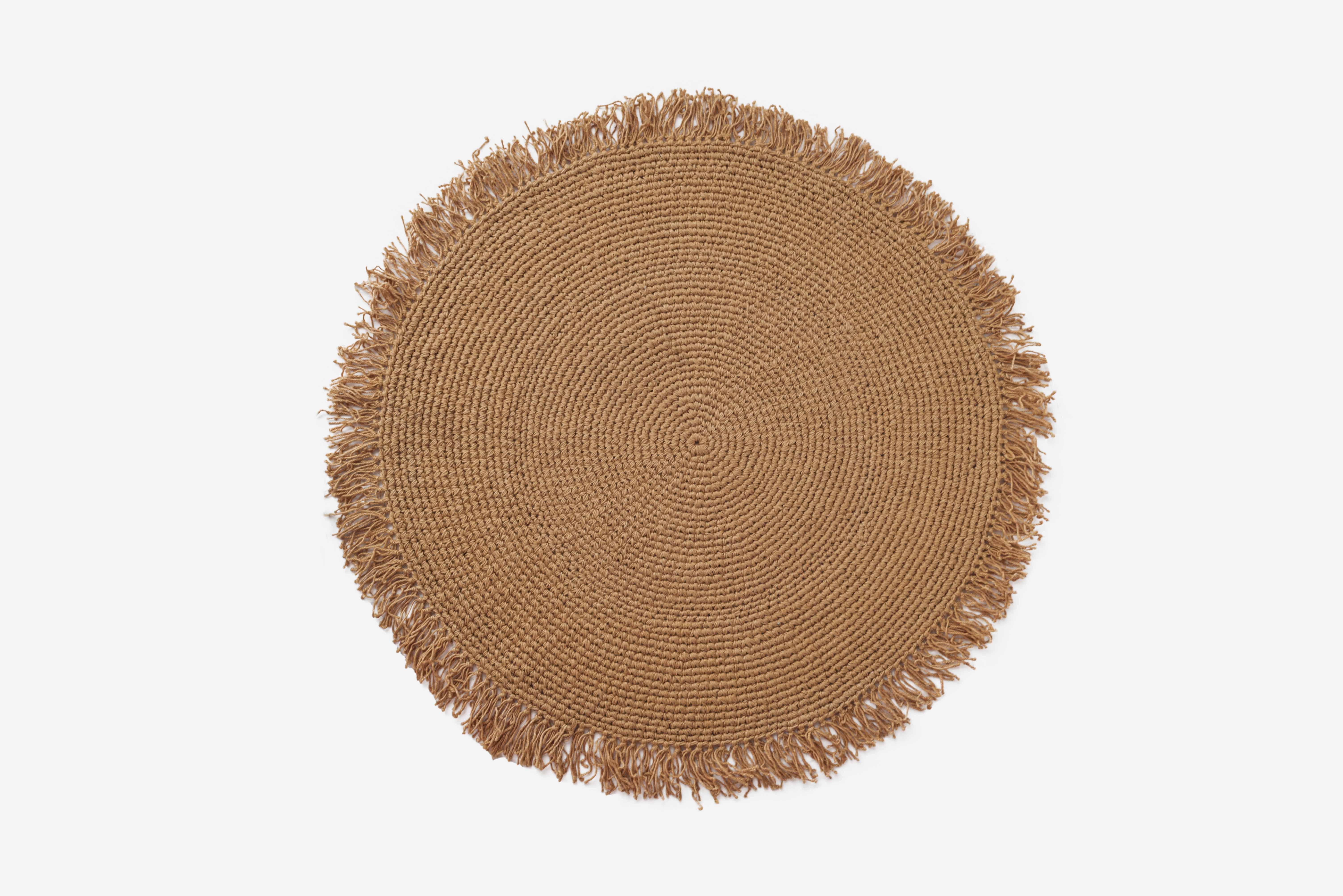 OKRĄGŁY DYWANIK Z JUTY CAMEL Ø116CM