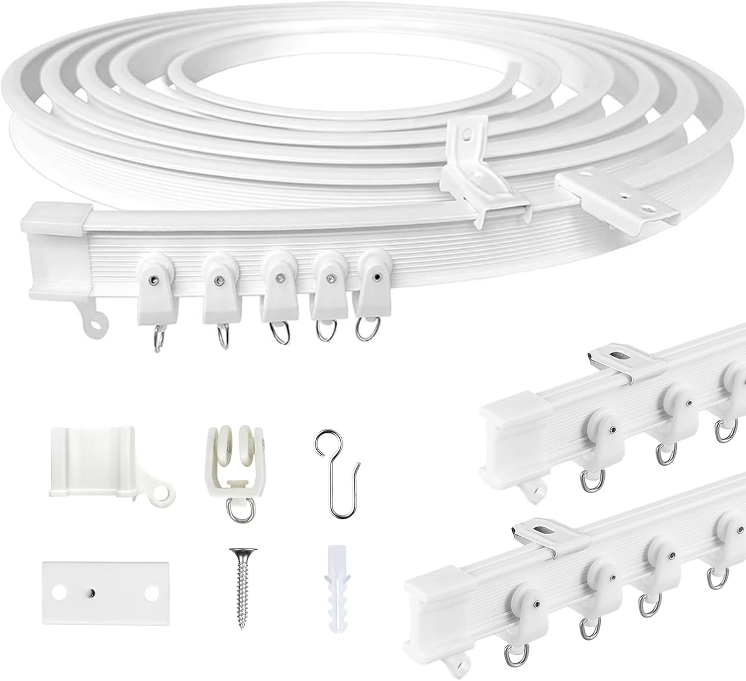 Rail de rideau flexible 3M pour plafond, rail de rideau incurvé avec ...