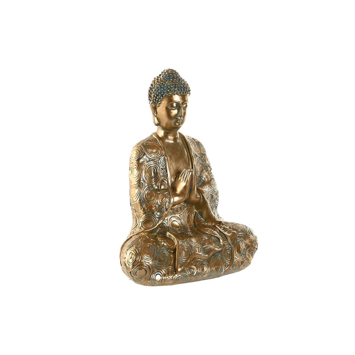 Lot De 4 Figurines Décoratives Bouddha Assis - Argenté - 20 X 30 X 20 Cm - Neuf