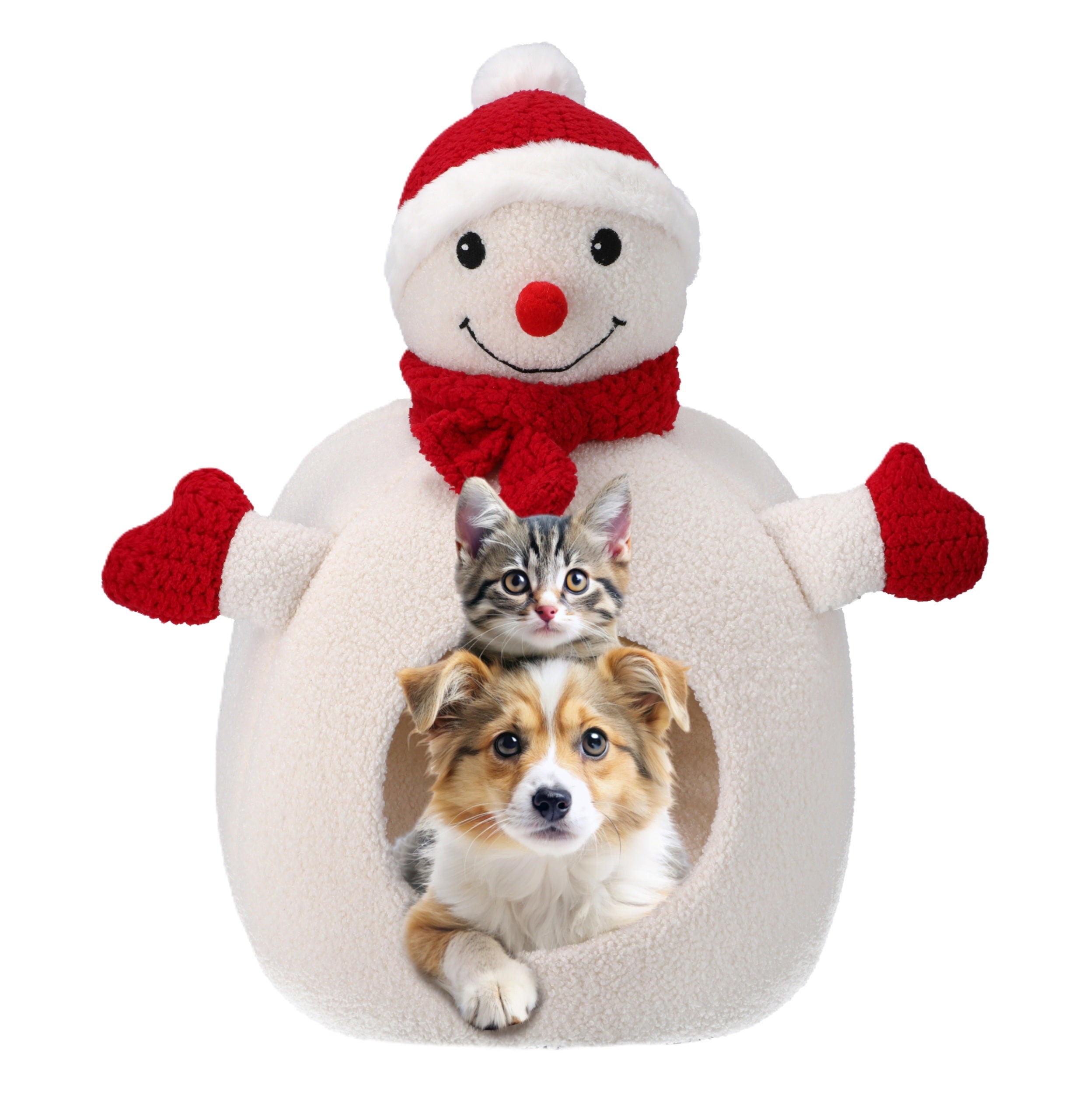 Legowisko Jumi świąteczne domek miękkie bałwan dla psa i kota 40x40 1szt