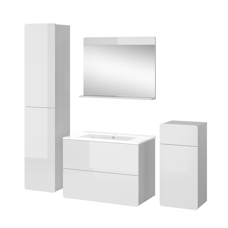 Vicco Zestaw mebli łazienkowych Izan, Biały, 5 części