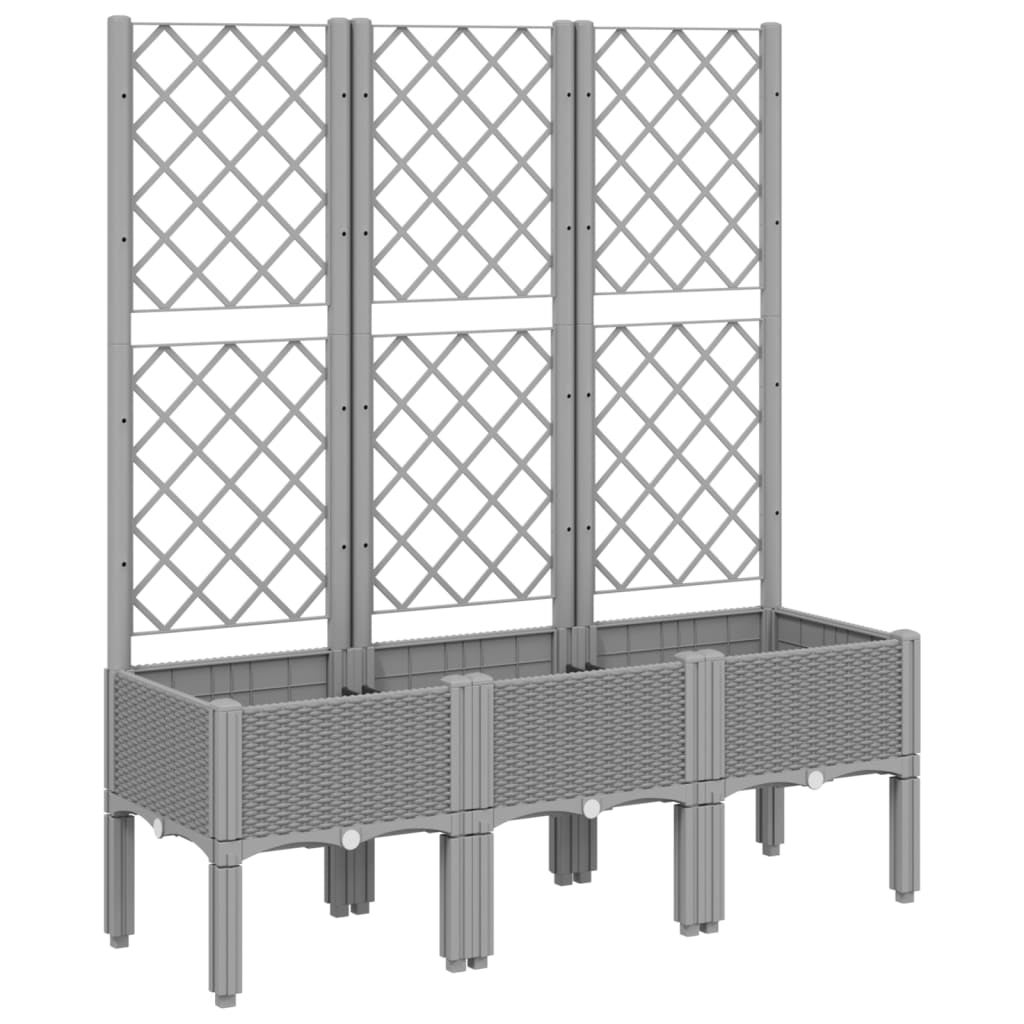 Maison Exclusive - Vaso/floreira jardim c/ treliça 120x40x142 cm PP cinzento-claro - 2