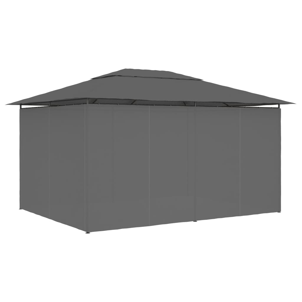 Tonnelle de jardin avec rideaux 4 x 3 m Anthracite CFW690463 - 4