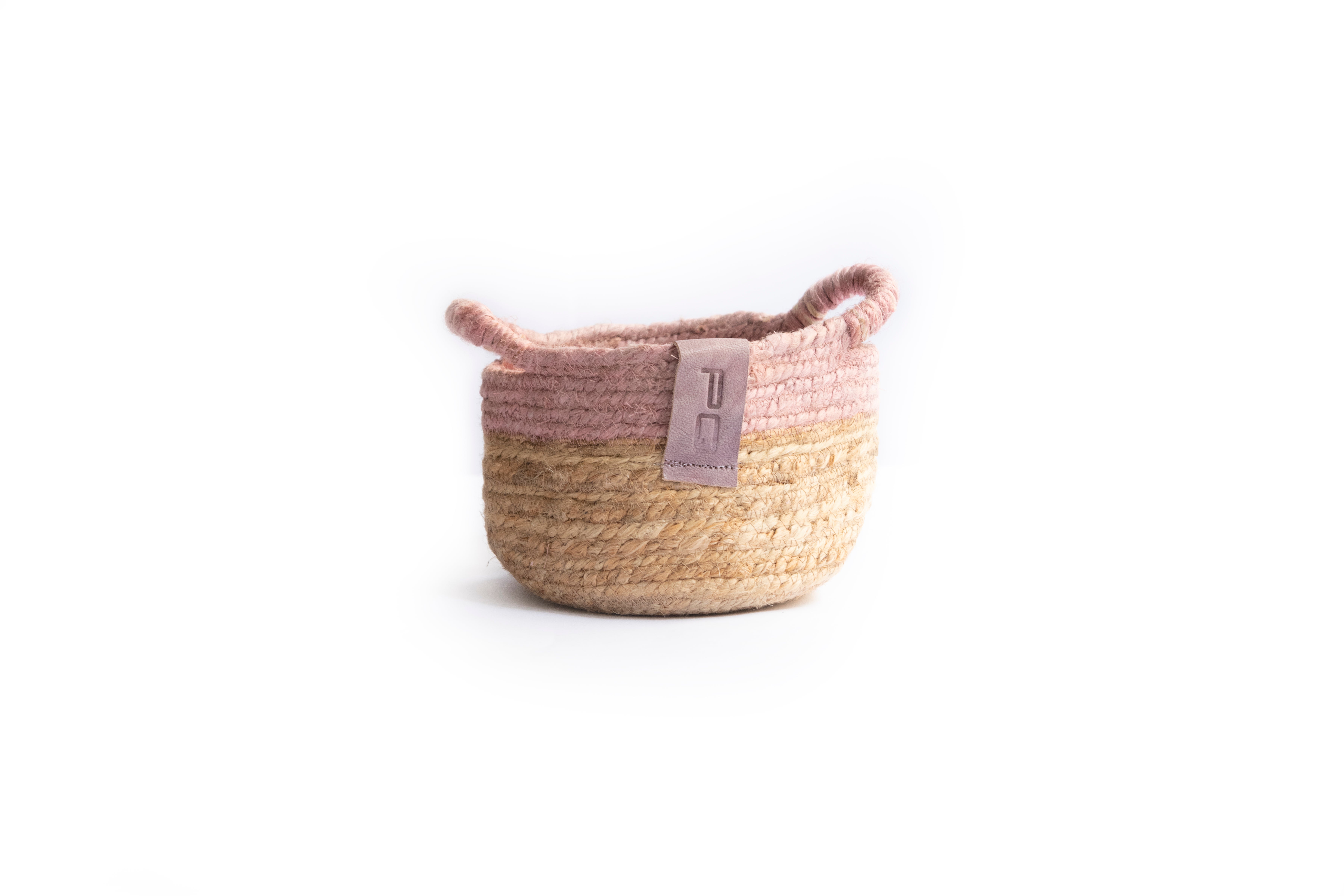 KOSZYK W STYLU VINTAGE DWUKOLOROWY RÓŻOWY Ø16X13CM