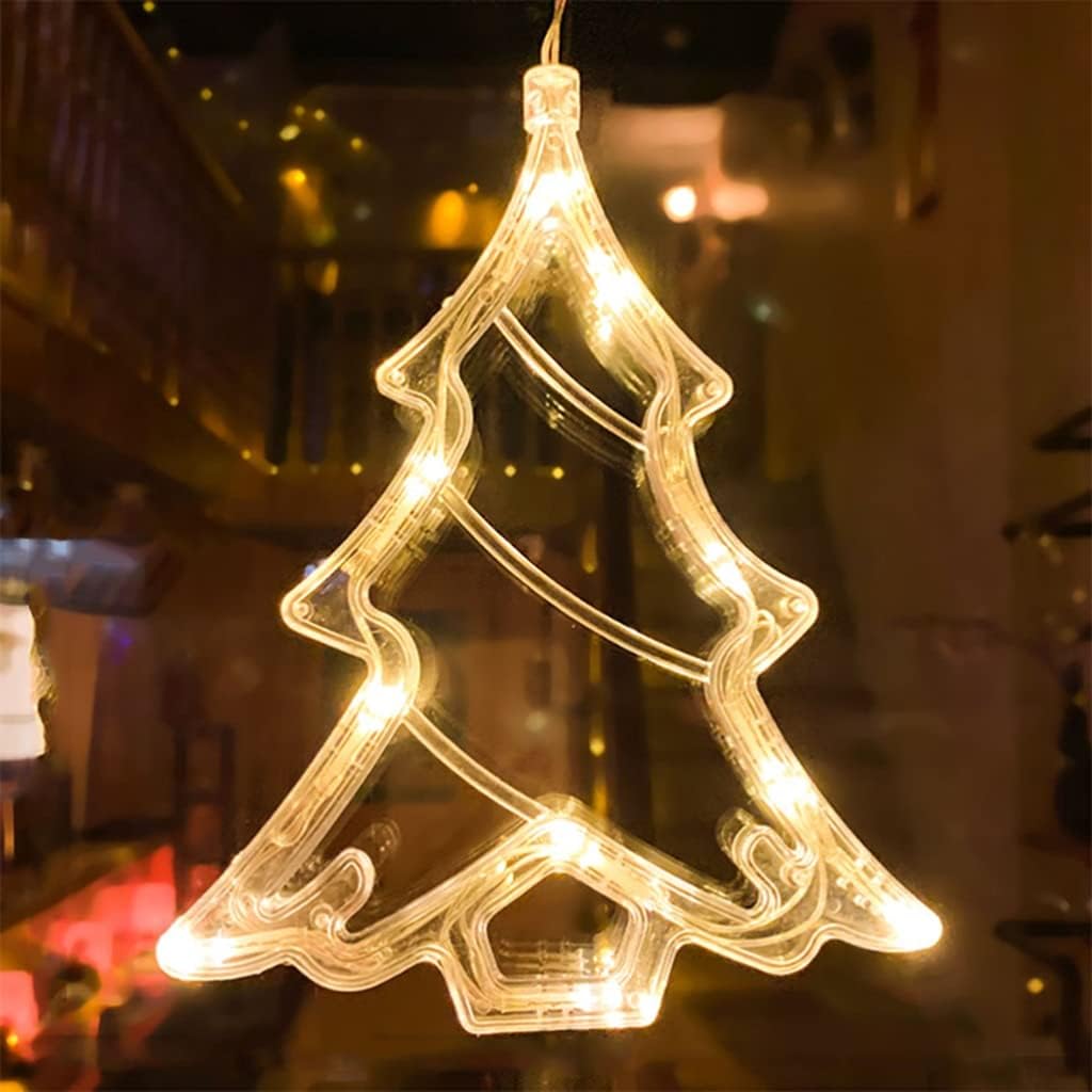 Świąteczny lampion LED Barley ze światłami LED zmieniającymi kolor, dekoracja okienna na przyjęcia (choinka)
