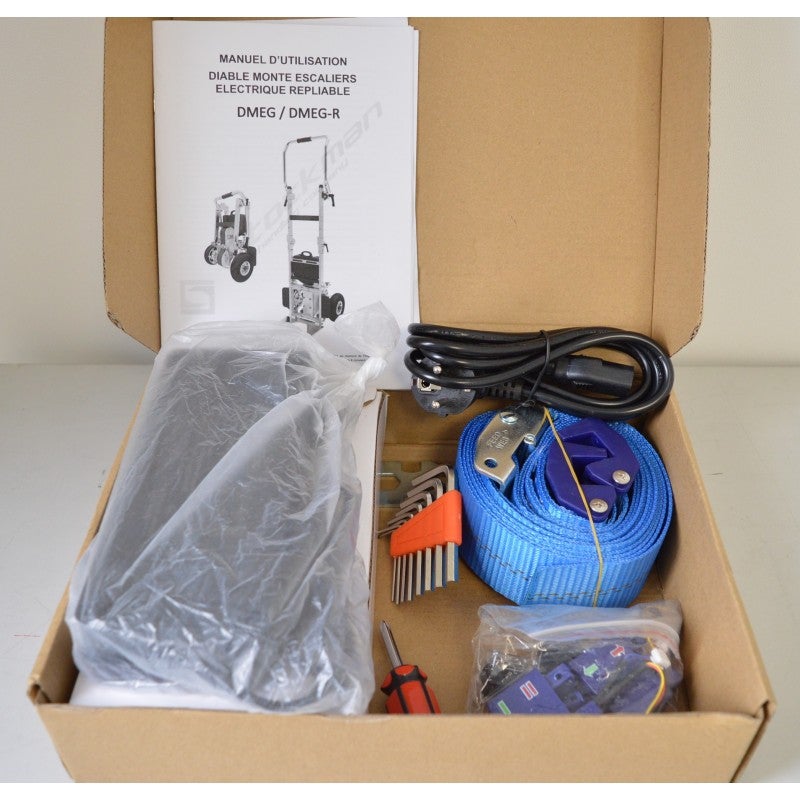 Diable monte-escaliers électrique avec frein STOCKMAN - Roues increvables - Charge 170kg - DMEG170 - 8