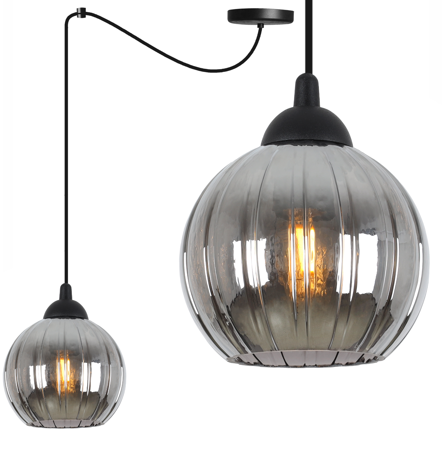 Lampa sufitowa wisząca Costa Pająk loft 1xE27 klosz kula grafitowa Light Home LH