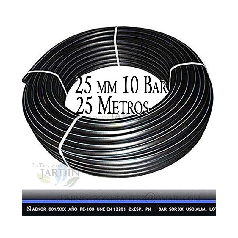 Tuyau Polyéthylène Alimentaire PEHD - Diamètre 25mm, Longueur 25m, Pression Max 10 Bars, Qualité Alimentaire (bleu) - 11