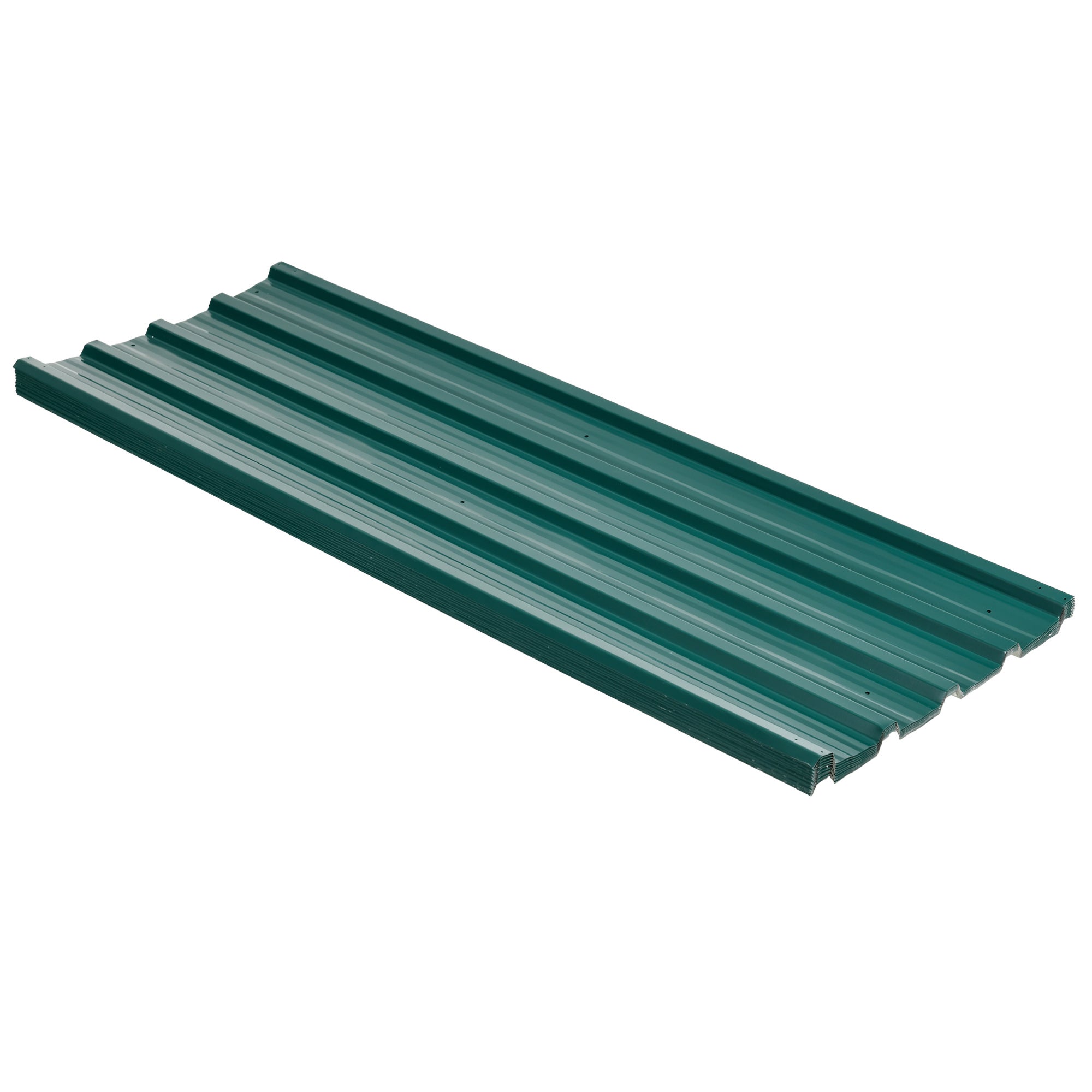12 piezas de chapa trapezoidal 129x45cm 7m² Chapa galvanizada para cubierta 0,25 mm Chapa perfilada resistente a la intemperie Verde - 2