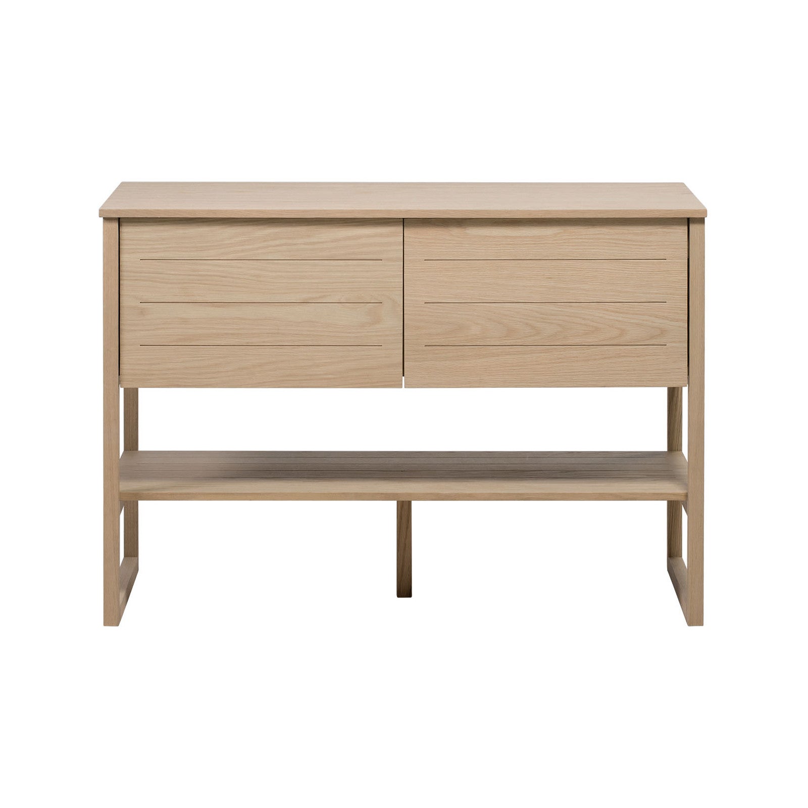 Meuble sous vasque plaqué chêne naturel ATOLL 120cm - 2