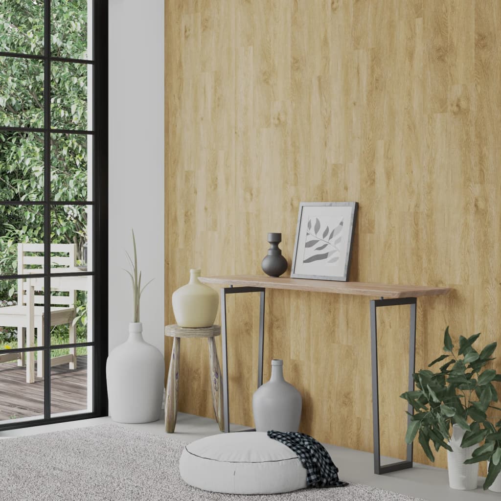 Painel de parede c/ aspeto de madeira 2,06 m² PVC castanho CFW94027 - 3
