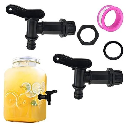 (218×140×10) 2 szt. plastikowy kran do zbiornika 3/4 cala kran do odzyskiwania wody kran do zbiornika na deszczówkę adapter do kranu odpływowego IBC