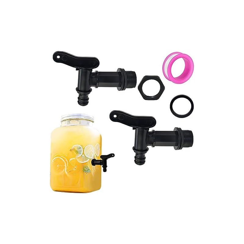 (218×140×10) 2 szt. plastikowy kran do zbiornika 3/4 cala kran do odzyskiwania wody kran do zbiornika na deszczówkę adapter do kranu odpływowego IBC