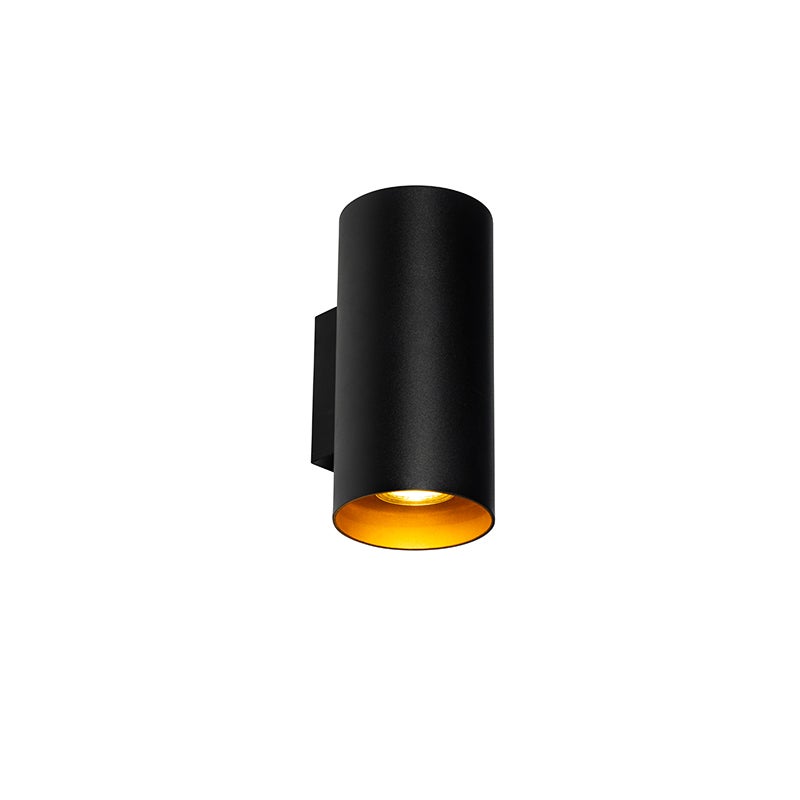 Designerska lampa ścienna czarna ze złotem - Sab