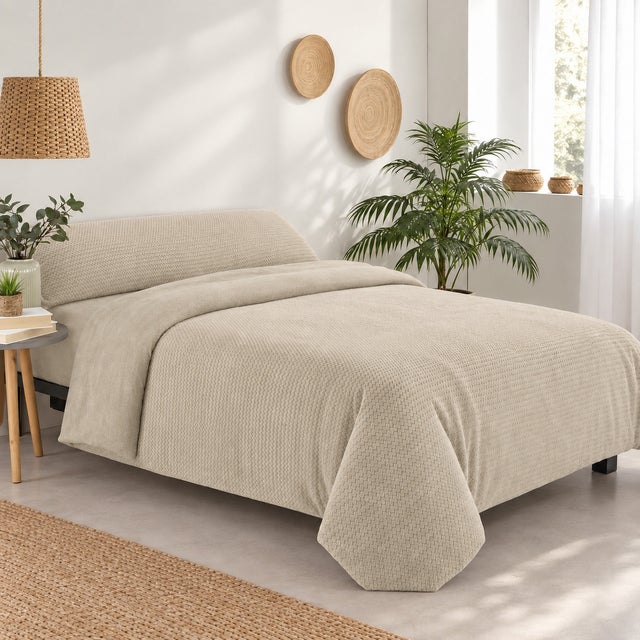 Funda Nórdica Coralina Lisa Beige Cama 135cm (220x220cm) Donegal Collections