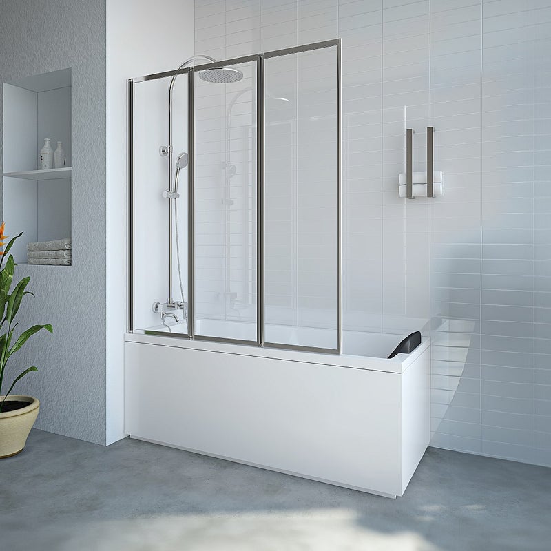 Parawan nawannowy składany z metalu - Chrom - 120 x 140 cm - DISTRICT