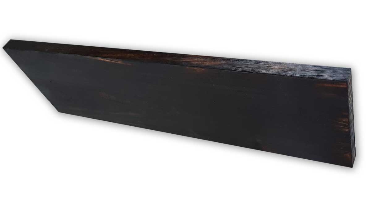 Tavola In LEGNO CountryWood – trattato con metodo Yakisugi modello DARK CARBON FULL BURN misura 15x2x203 cm - 2