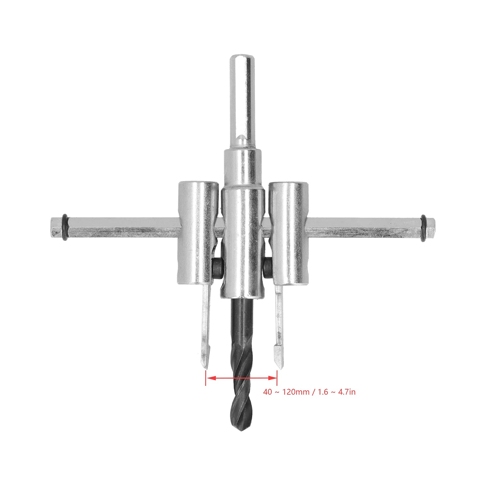 Kit de scie cloche circulaire réglable, foret à bois, coupe ronde, outils de bricolage pour le travail du bois (40-120 mm) - 7