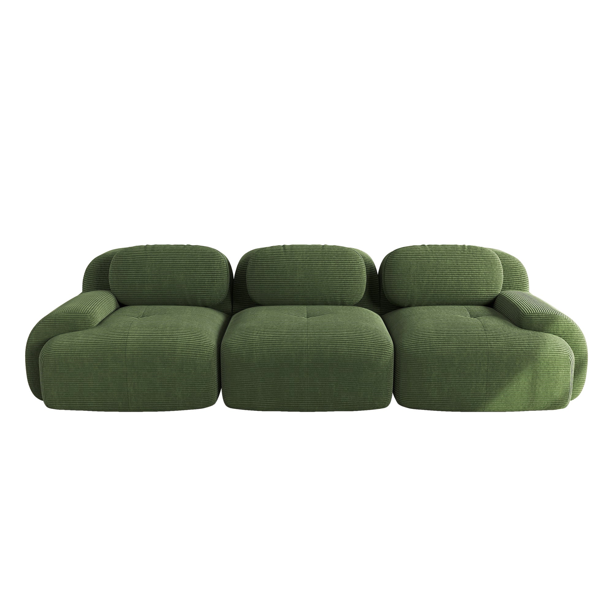 Canapé d\' modulable 3 places, antidérapant et adapté aux animaux, Accoudoirs extra-larges – tissu velours côtelé respirant – vert - 6