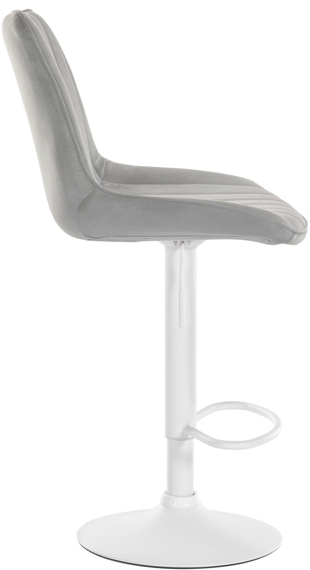 Set 2 Sgabelli Da Bar Con Schienale - Altezza Regolabile 60-81cm, Girevoli 360°, Velluto Grigio Chiaro - Foto 12