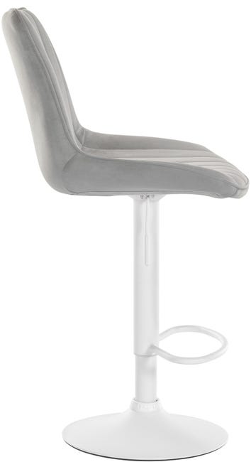 Set 2 Sgabelli Da Bar Con Schienale - Altezza Regolabile 60-81cm, Girevoli 360°, Velluto Grigio Chiaro - Foto 12